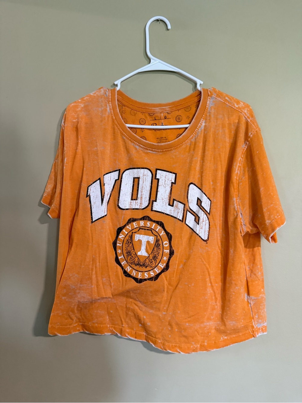 Pressbox Orange 'VOLS' Short Sleeve Crop Tee
